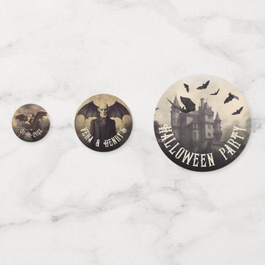 Gotische  Victoriaans Dracula Halloween Confetti (Achterkanten)