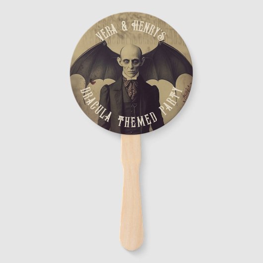 Gotische  Victoriaans Dracula Halloween Handwaaier (Voorkant)
