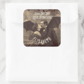 Gotische  Victoriaans Dracula Halloween Vierkante Sticker (Tas)