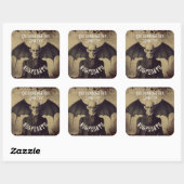 Gotische Victoriaans Dracula Halloween Vierkante Sticker (Vel)