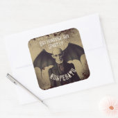 Gotische Victoriaans Dracula Halloween Vierkante Sticker (Envelop)