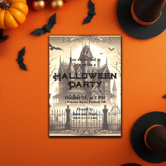 Gotische Victoriaans enge Halloween Kaart