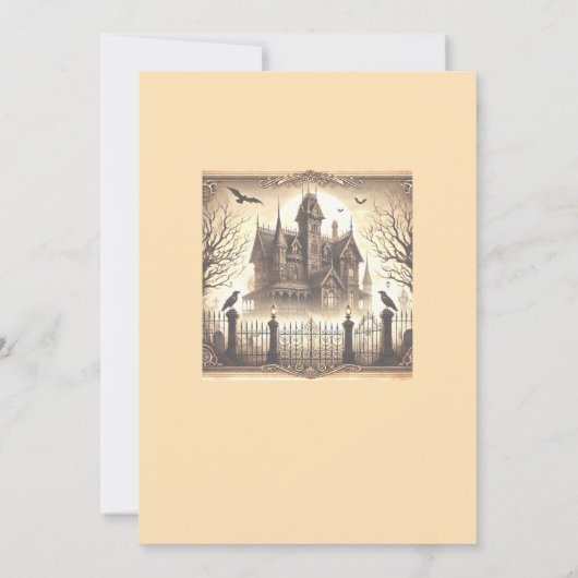 Gotische Victoriaans  enge Halloween Kaart (Achterkant)