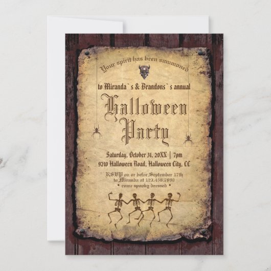 Gotische  Victoriaans Halloween Party Kaart (Voorkant)