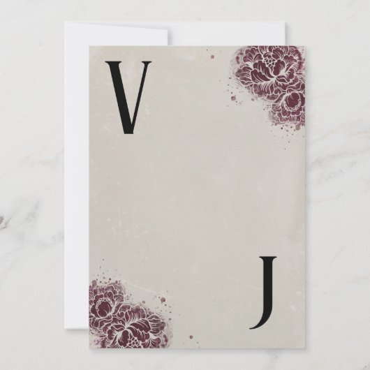 Gotische Victoriaans huwelijksfeest uitnodiging (Achterkant)