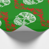 Gotische  Victoriaans kerstschedels Cadeaupapier (Hoek)