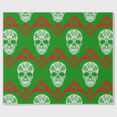 Gotische  Victoriaans kerstschedels Cadeaupapier (Vlak)