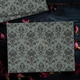 Gotische Victoriaans Schedel & Roos Damask Tissue Tissuepapier