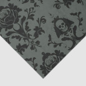 Gotische Victoriaans Schedel & Roos Damask Tissue  Tissuepapier (Detail)