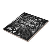 Gotische Victoriaans smeedijzer Keltisch kruis Tegeltje (Zijkant)