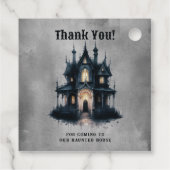 Gotische Victoriaans spookhuis Halloween Dank u Bedankjes Labels (Achterkant)