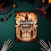 Gotische Victoriaans spookhuis  Halloween Kaart