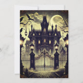 Gotische Victoriaans spookhuis  Halloween Kaart (Achterkant)