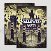 Gotische Victoriaans spookhuis  Halloween Kaart (Voorkant / Achterkant)