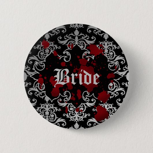 Gotische Victoriaans vampier thema bruiloft bruid Ronde Button 5,7 Cm (Voorkant)