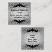 Gotische Victoriaans vleermuis met mooie werveling Vierkante Visitekaartje (Voorkant / Achterkant)