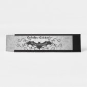 Gotische Victoriaans vleermuis met wervelingen dec Bureau Naambordje (Voorkant)