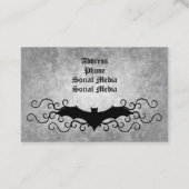 Gotische Victoriaans vleermuis met wervelingen Visitekaartje (Achterkant)