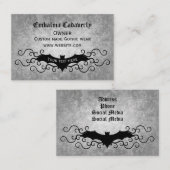 Gotische Victoriaans vleermuis met wervelingen Visitekaartje (Voorkant / Achterkant)