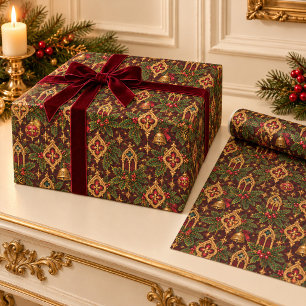 Gotische Victoriaanse kerstcadeauverpakking Cadeaupapier