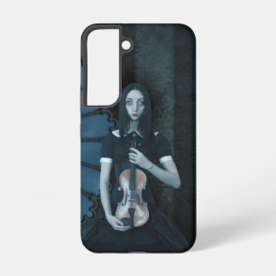 Gotische Victoriaanse meisje dat viool houdt Donke Samsung Galaxy Hoesje