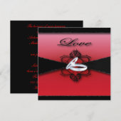 gotische victoriaanse steampunk rode en zwarte bru kaart (Voorkant / Achterkant)