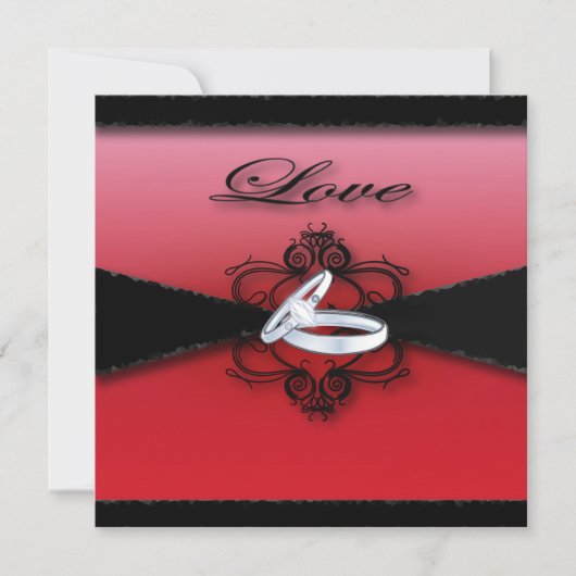 gotische victoriaanse steampunk rode en zwarte bru kaart (Voorkant)