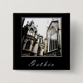 'Gotische' vierkante speld Button 5,1 Cm