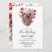 Gotische Vintage Boho Anatomische Hart Handfasting Kaart (Voorkant / Achterkant)