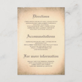 Gotische Vintage bruiloft Details - Informatie Informatiekaartje