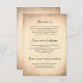 Gotische Vintage bruiloft Details - Informatie Informatiekaartje (Voorkant / Achterkant)