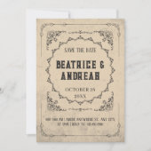 Gotische Vintage bruiloft Save The Date (Voorkant)
