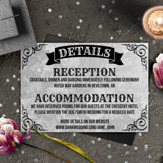 Gotische Vintage Details Bruiloft Behuizing Kaart Notitiekaartje
