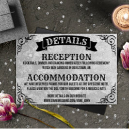 Gotische Vintage Details Bruiloft Behuizing Kaart Notitiekaartje