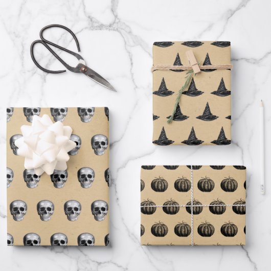 Gotische Vintage Halloween Inpakpapier Vel (Voorkant)