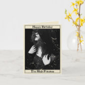 Gotische Vintage Hoge Priesteres Tarot Foto Verjaa Kaart (Gele Bloem)