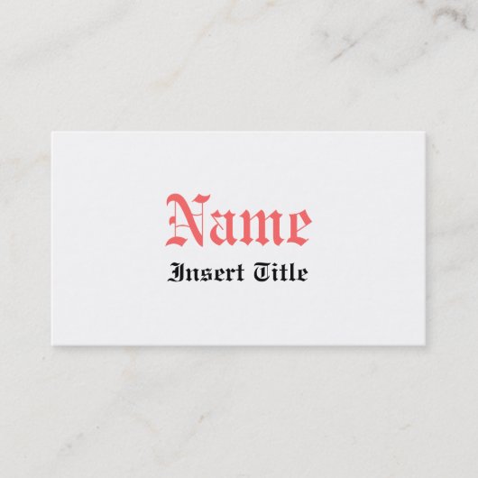 Gotische Vintage Visitekaartje (Voorkant)