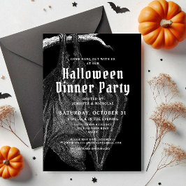 Gotische vintage vleermuizen Halloween dinerfeest  Kaart