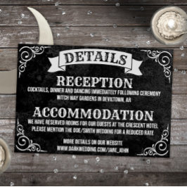 Gotische Vintage Witchy Details Bruiloft Notitiekaartje