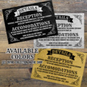 Gotische Vintage Witchy Details Bruiloft Notitiekaartje