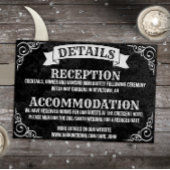 Gotische Vintage Witchy Details Bruiloft Notitiekaartje