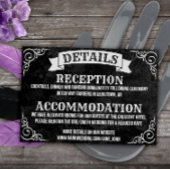 Gotische Vintage Witchy Details Bruiloft Notitiekaartje