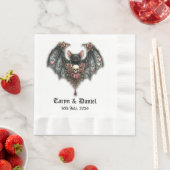 Gotische vleermuis bruiloft tafel servet (Insitu)