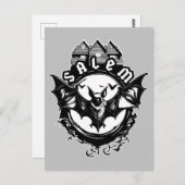 Gotische vleermuis en Salem Witch House Briefkaart (Voorkant / Achterkant)