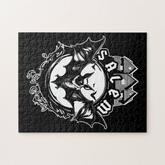 Gotische vleermuis en Salem Witch House Legpuzzel (Horizontaal)