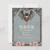 Gotische vleermuis RSVP-kaart Kaart (Voorkant)