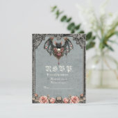 Gotische vleermuis RSVP-kaart Kaart (Staand voorkant)