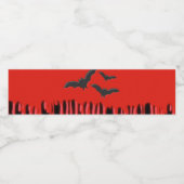 Gotische vleermuizen en rode druipend bloed hallow waterfles etiket (Enkel label)