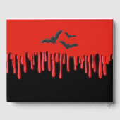 Gotische vleermuizen en rode druipende bloed Hallo Gastenboek (Achterkant)