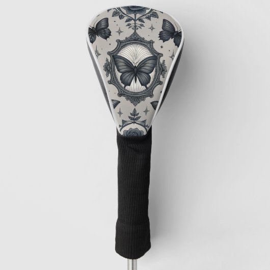 Gotische Vlinder Bloemmotief (2) Golfheadcover (Voorkant)